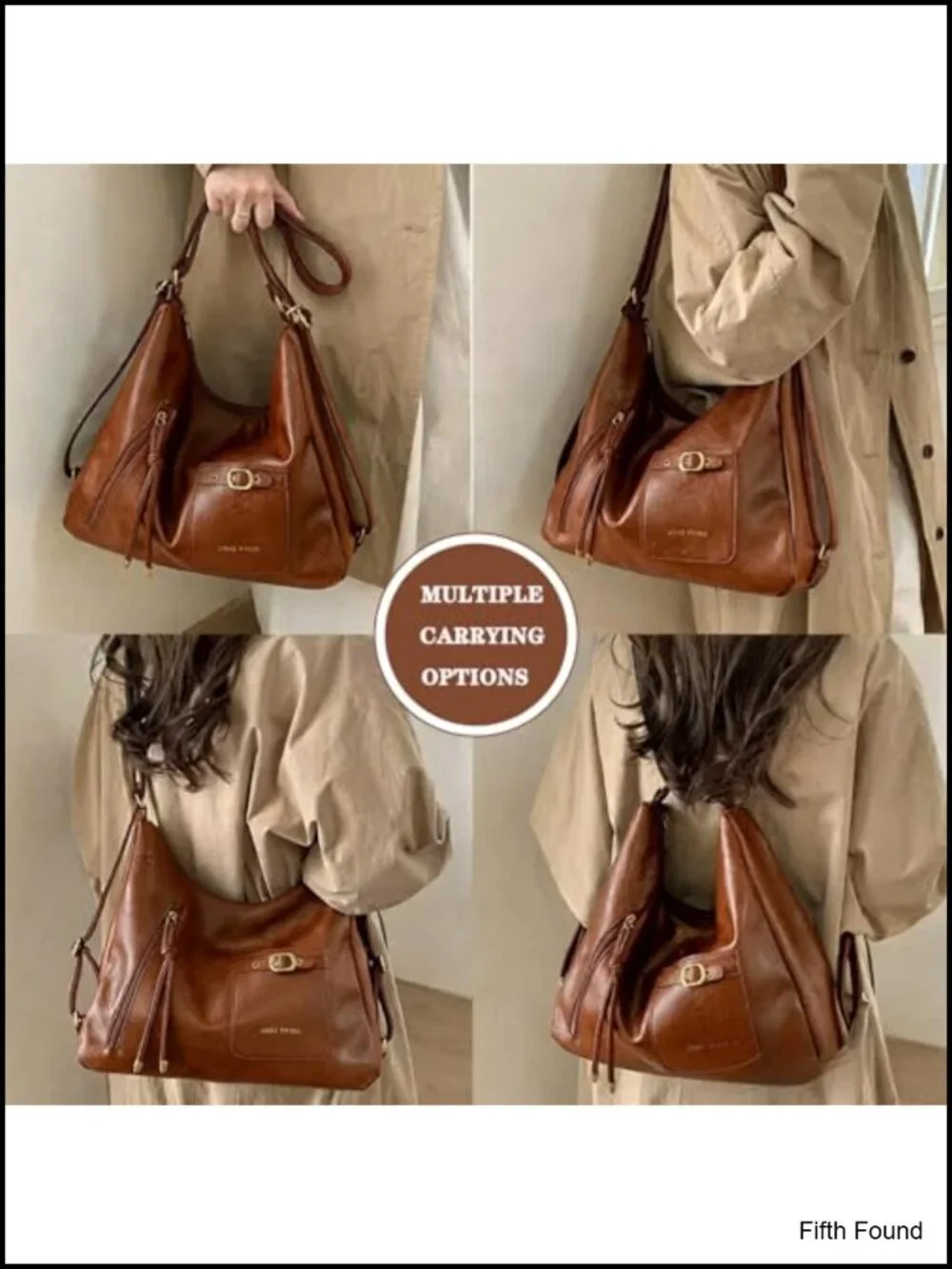 Faux Leather Hobo Shoulder Bag Punk Y2K Clutch Purse for Women